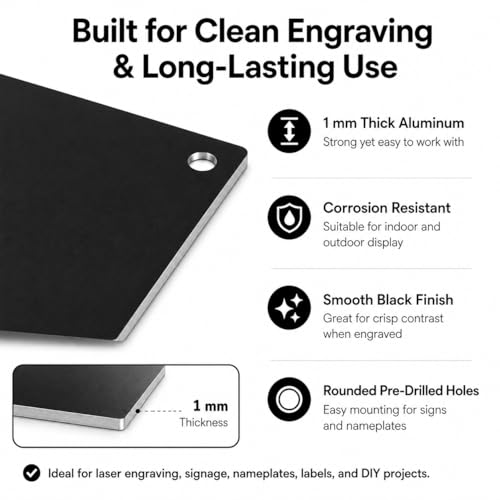 10 Pack 5052 Black Aluminum Sheets 5" x 7" x 1mm