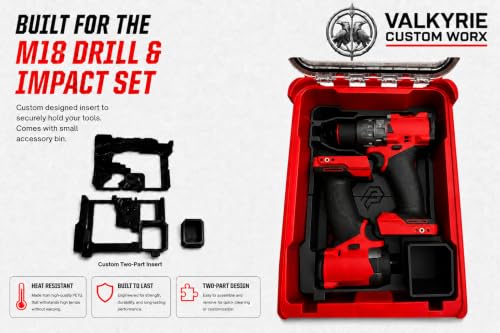 M18 Drill & Impact Driver Gen 4 Compatible Tool Insert | Fits PACKOUT Compact Organizer 48-22-8435 | PETG