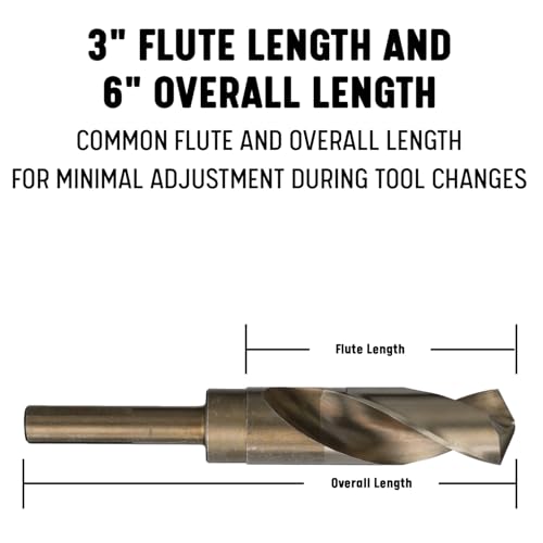 Drill America - D/ACO19/32 19/32" Reduced Shank Cobalt Drill Bit with 1/2" Shank, D/ACO Series 19/32"