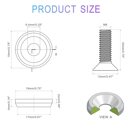 20Pcs M6x20mm Bumper Fender Washer Bolt Kit, CNC Billet Aluminum Engine Bay Dress Up Fasteners, JDM Modification Hardware for Fenders, Bumpers, License Plates & Headlights (Purple) Purple