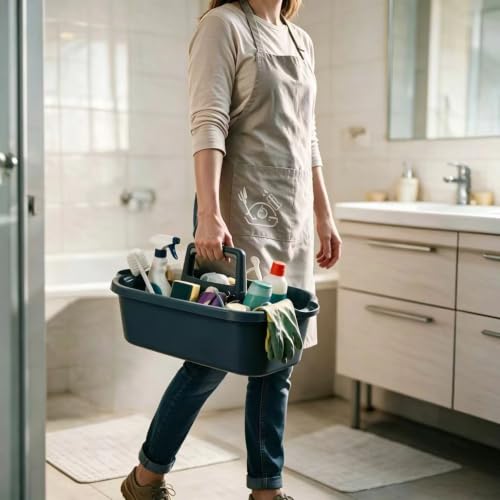 Cleaning Supplies Caddy 3 Pack: Heavy Duty Large Tool Tote with Handle