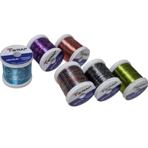 Lot of 6ea 2 Tone Metallic Rod Wrapping Threads (JK013) for Fishing Rod Building
