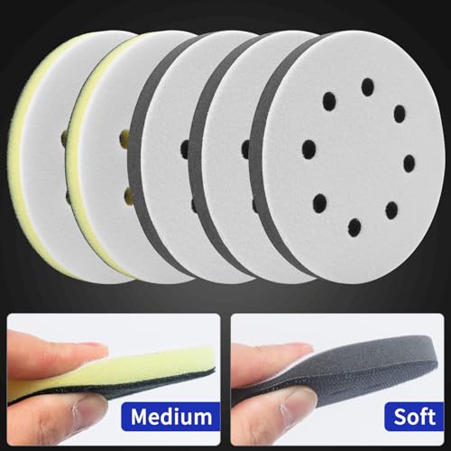 Elechiakan 85PCS 5 Inch Orbital Sanding Disc and Interface Backing Foam Pad 85 Pack