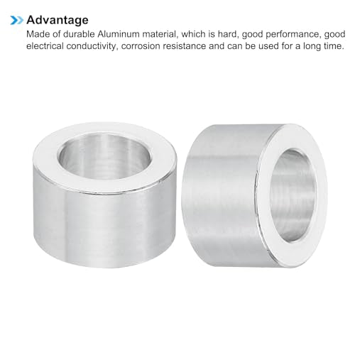PATIKIL M12 Aluminum Spacers 12.5mm IDx20mm ODx12mm L 1/2inch Screw 10Pcs 12.5mm ID x 20mm OD x 12mm L