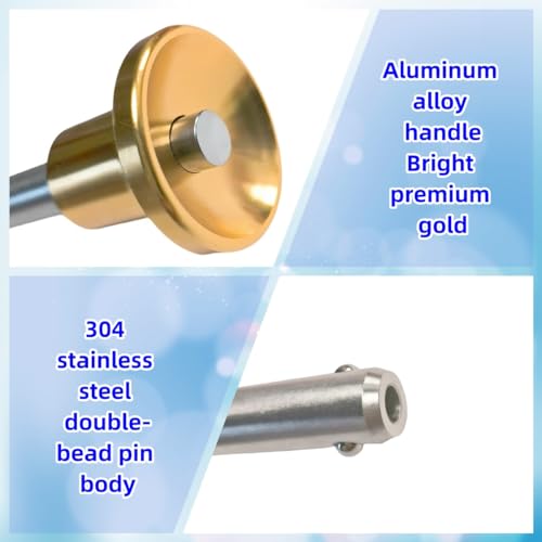 Gold Handle Locking pin, 304 Stainless Steel Grip Button Locking Quick-Release pin (Dia:1/2"(12mm), Clamping Length:2-3/8”(60mm)) Dia:1/2"(12mm) Clamping length:2-3/8”(60mm)