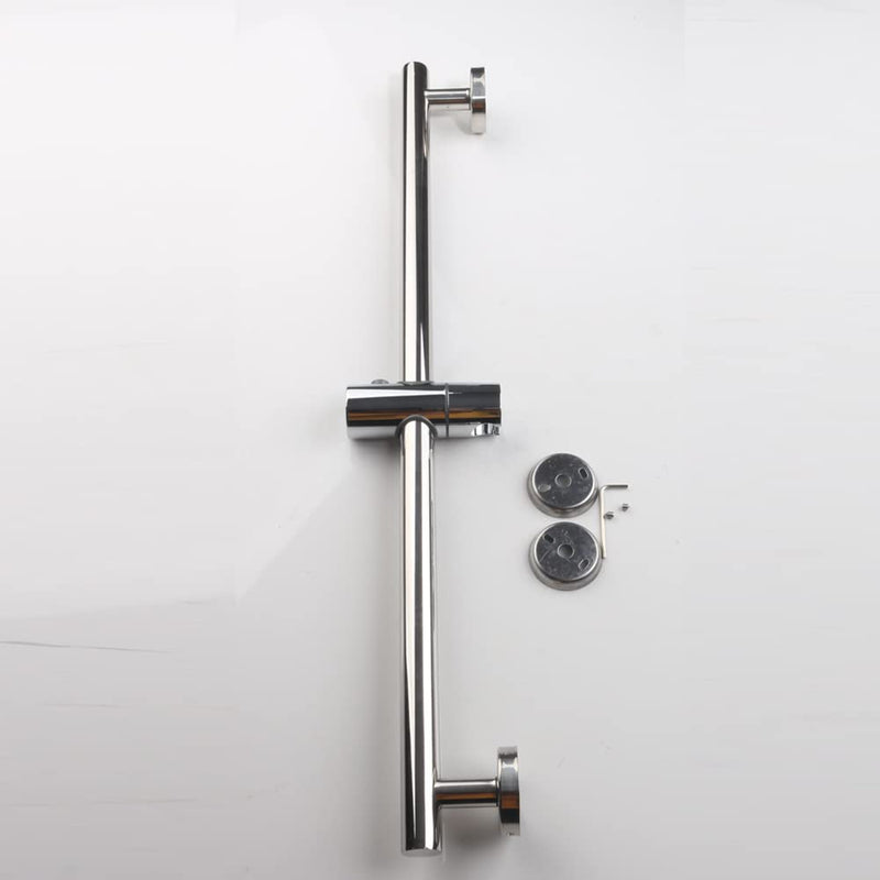 Chrome Shower Slide Bar, Bathroom Shower Slide Bar with Adjustable Handheld Shower Holder, Stainless Steel Slide Slide Bar Wall Mount Chrome