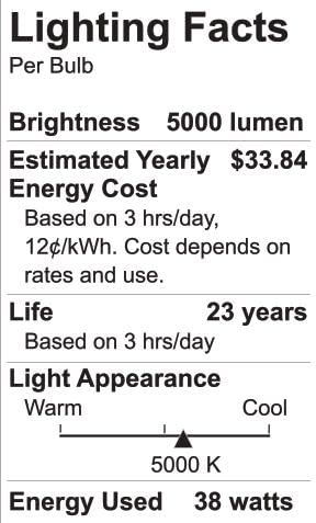 5000LM LED Corn Light Bulb, Energy Efficient 38W (300W Equivalent) LED COB Light 5000K Daylight for Large Area Garage Barn Workshop Yard High Bay E26 Standard Base (2 Pack) 2 Count (Pack of 1) 5000lm