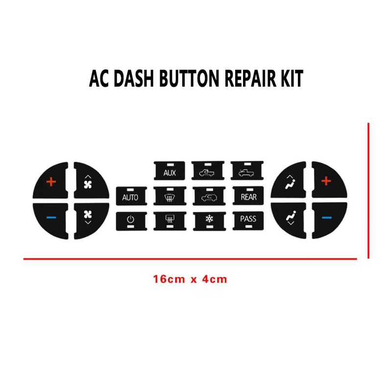 AC Dash Button Repair Kit -Compatible with Chevy, Best for Fixing Ruined Faded A/C Control Buttons - Decal Replacement Fits Select 07-14 GM Vehicles - Car SUV Van Truck Accessories