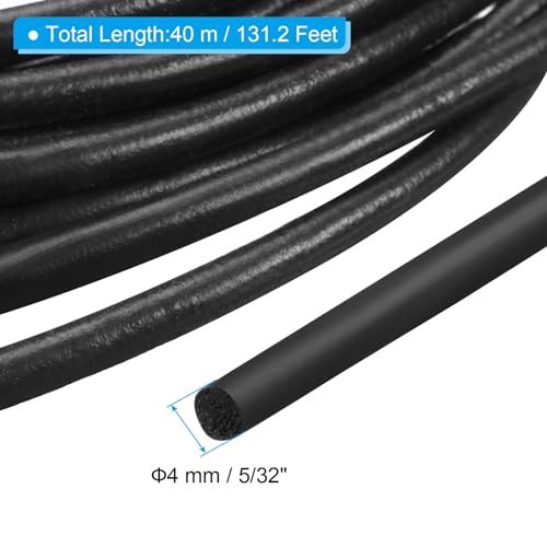 PATIKIL 5/32 Inch x 131.2 Feet Backer Rod, Foam Rope Caulk Crack Joint Filler Roll Seal Weather Strip for Home Construction, Black