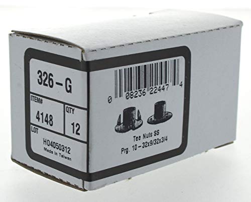 Hillman Grade 18-8 Stainless Steel Long-Prong Tee Nuts #10-32 Fine Thread