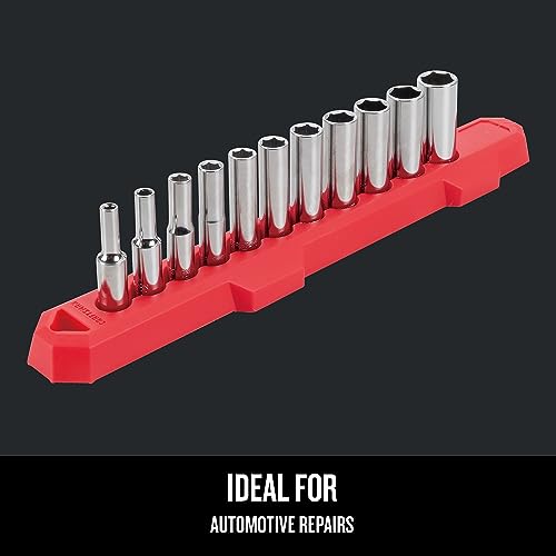 CRAFTSMAN Socket Set, Metric, 1/4" Drive, 6 Pt., 11Piece (CMMT12051) 1/4" in