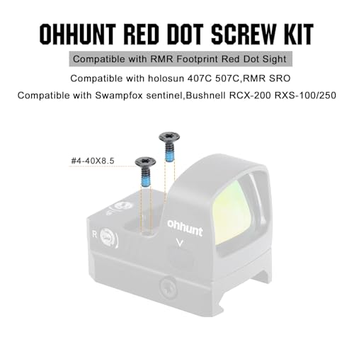 ohhunt Screws Set 30Pcs for Red Dot Sight Optics and Mount Includes #4-40 in 6.35mm/7.5mm/8.5mm/9.52mm/11.11mm Length 5 Sets of Screws 6 in Each Set