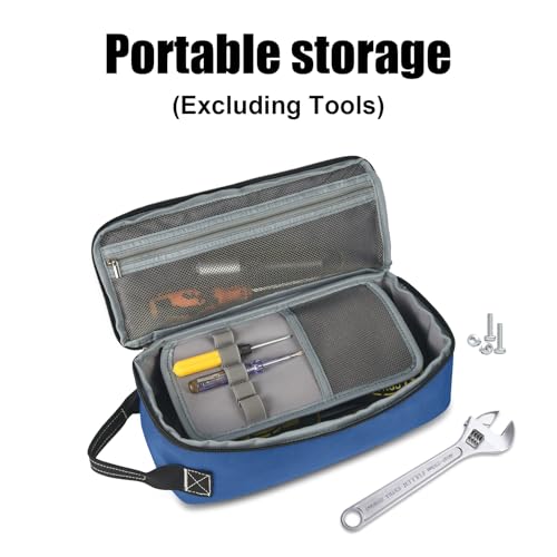 12.6" Heavy Duty Small Tool Bag Pouch for Men with Multiple Pockets,Blue Blue