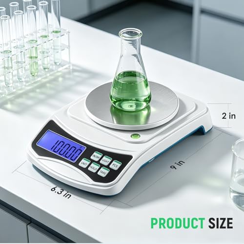 Antstone Digital Precision Scale 0.01g Accuracy, 1000g Lab Scale Scientific Digital Balance, Jewelry Scale for Laboratory Jewelry Weighing, Includes 100g Calibration Weight and 2 AAA Batteries 1000 Grams