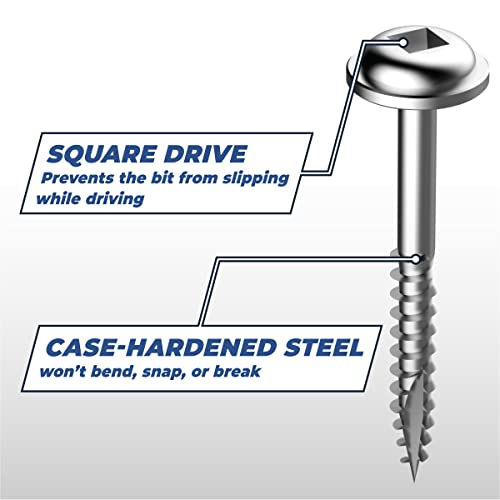 Kreg Stainless Steel Pocket Screws, SML-F125S5-100, 100 Count, 1-1/4 Inch