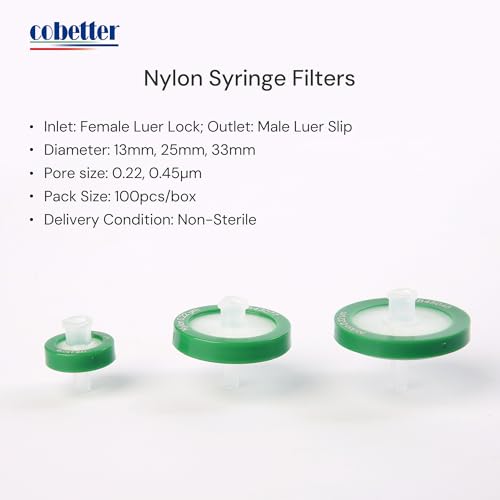 Syringe Filter Nylon, 0.45μm 25mm, Hydrophilic, Non-sterile, PK of 100