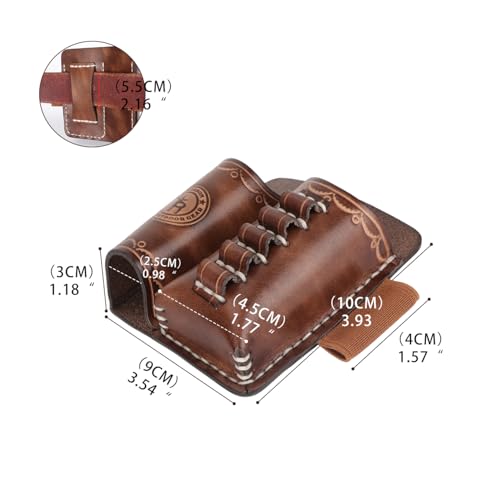 Leather Multitool & Flashlight Holder EDC Organizer Belt-Mount for Camping