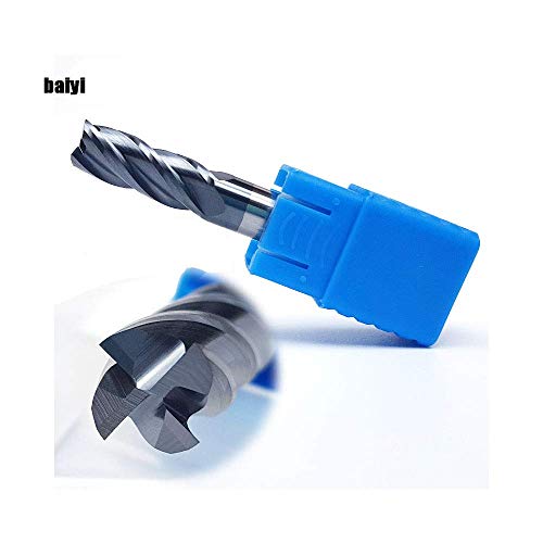 5PCS 1/4 inches Carbide Square End Mill Bits Set, Milling Bits Cutter Carbide End Mills for Alloy Steels/Hardened Steels, HRC 45 Deg Single End 4 Flute AlTiN Coating, 1/4 in 5