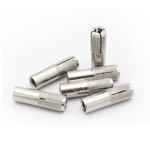 15pcs Drop in Anchors, (3/8''-16) Knurled Drop-in-Anchor for Solid Concrete, Internal Forced Expansion Screw Bolts, 304 Stainless Steel(Silver) (3/8''-16)