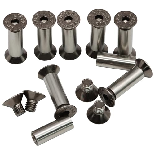 Waziaqoc Knife Handle Screws Rivets, Black, 10 Pack