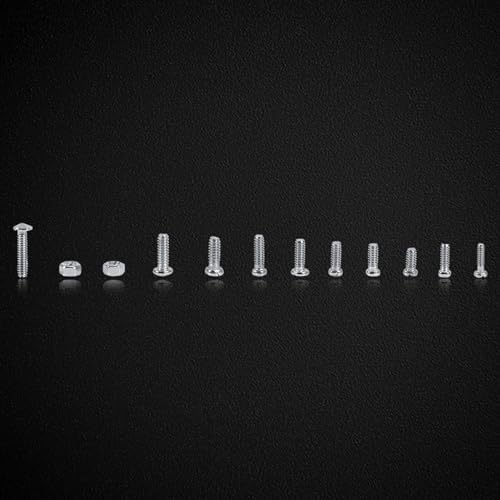Screws Nuts Bolt Assortment Kit, 600Pcs 12 Kinds M1 M1.2 M1.4 M1.6 Small Screws Bolts Repair Tool Accessory for Watches Glassess
