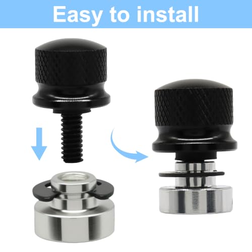 4 Pcs Seat Bolt Screw Nut Kit, Black