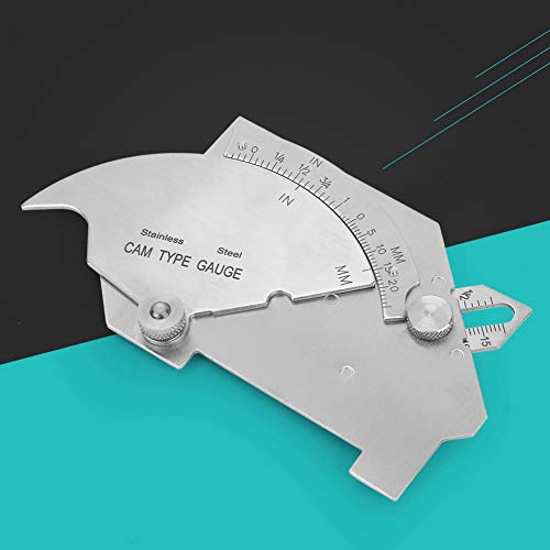 Hyuduo Steel Weld Gauge Sturdy Welding Measure Tool Stainless Steel MG-8 Bridge Welding Gage Seam Inspection Ruler Bridge CAM Welding Gage Weight 192g for Welding Measurement