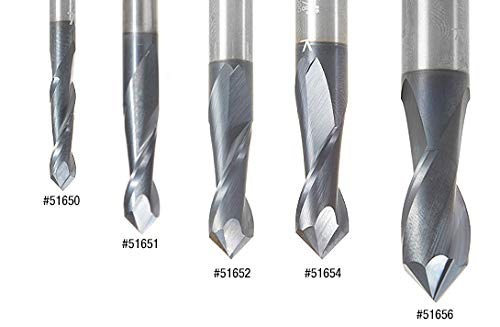 Amana Tool CNC ‘V’ Spiral Drills Router Bit, 90 Degree End Mill, AlTiN Coating, 51692, 4-Flute x 1/4 Dia x 1/8 x 1/4 Shank x 2-1/2 Inch Long 1/4 D x 3/4 CH x 1/4 SHK