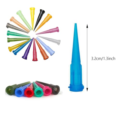 160Pcs 8 Size Mix Plastic Tapered Pinhead Blunt Tips Adhesive Dispensing Plastic Glue Tips for Industry Oil or Glue Applicator, Blunt End Liquid Dispenser Needles, TT Adhesive Applicator Tips