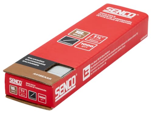 SENCO AX15EAAR 1-1/4" 18 Gauge Brad Nails, Galvanized Finish 1,000 Count Pack (Pack of 2) Pack of 2