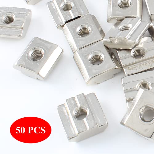 3030 Series Sliding T Nuts M5 Thread 8mm T-Slot, 50 Pcs 30Series M5-50Pcs