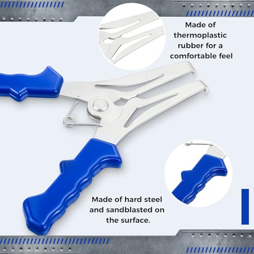 Lasnten 22 Pcs Miter Spring Clamps Kit 1 Spring Loaded Pliers with 20 Miter Clamps for Woodworking, Wood Trim, Picture Frames Making, Moldings with 1 Storage Ring
