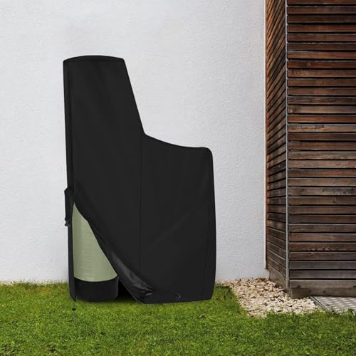 Water Softener Cover Outdoor Waterproof Filte Brine Tank Cover with Split Zipper,Drawstring and Elastic Buckle Heavy Duty Insulated Anti UV and Tear Resistant 16"D x 40"W x 64"H Black 64" H x 40" W x 16" D