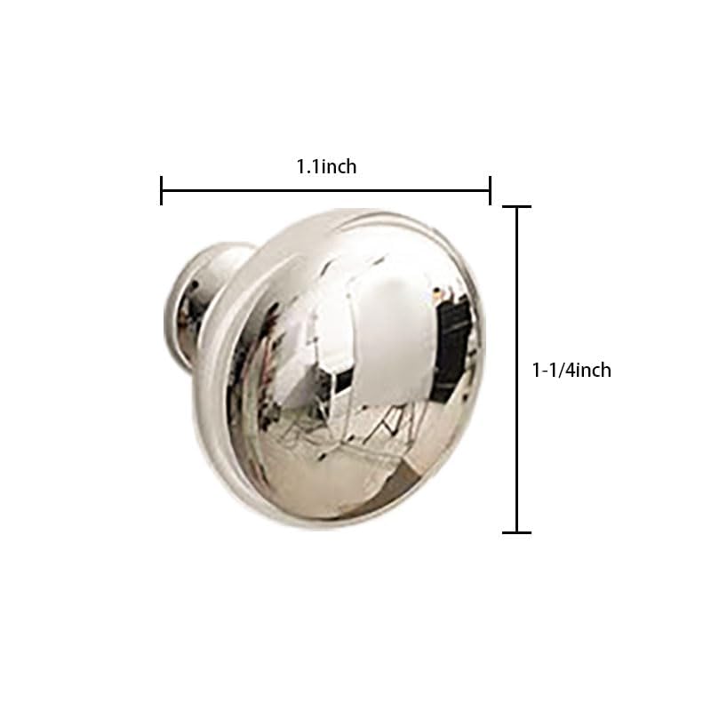 khtumeware 10 Pack 1-1/4 inch Polished Nickel Cabinet Knobs Dresser Knobs Oval Drawer Knobs Kitchen Cabinet Hardware Zinc Knobs for Dresser Drawers