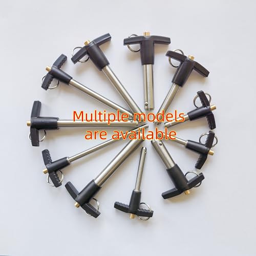 Stainless Steel T-Handle Ball Lock pin, with Lanyard Quick Release pin, Multimedia Audio Quick Latch Home Appliance Accessories (Dia:15/32in (12mm)-1PC, Clamping Length:3-5/32in(80mm)) Dia:15/32in (12mm)-1PC Clamping length:3-5/32in(80mm)