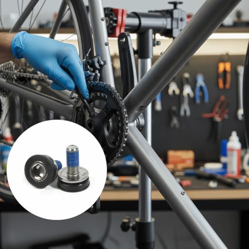 M8 Sealed Square Taper Crank Bolts 8Pcs, 8mm Hex Bottom Bracket Screws with Rubber Washer for Mountain Road Bike for FSA/Suntour/Prowheel, Not for Hollow Spline Cranks
