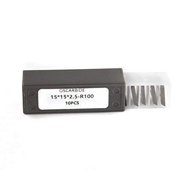 15x15x2.5mm OSCARBIDE Square Carbide Inserts R100, 10pcs for Planer Head | turning tools | Reduces tear-out | Smooth finish | Long life | High precision | Consistent cut | Wear-resistant