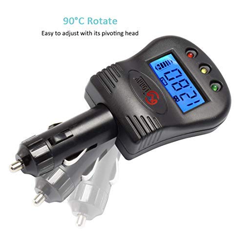12V Plug in Car Battery and Charging System Tester, Test Car Power Condition & Alternator Charging(LCD Display Car Battery Monitor Voltmeter)