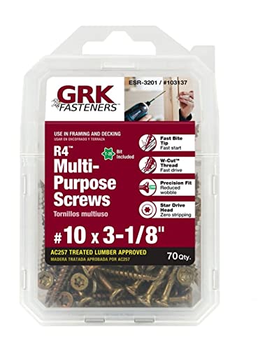 GRK Fasteners 103137 R4#10 x 3-1/8" Screws 70CT