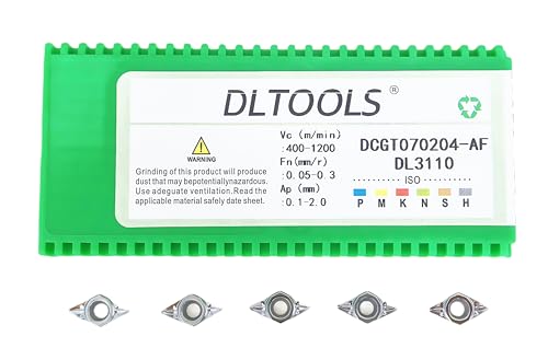DLTOOLS Industrial CNC Carbide Inserts for Aluminum DCGT21.51/DCGT070204 for Turning Cutting Tools,10 PCS