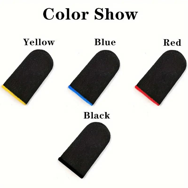 4PCS Breathable Gaming Finger Sleeves - Anti-Sweat Conductive Touchscreen Covers for Smooth Mobile Gaming (Yellow) YELLOW