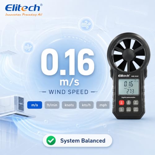 Elitech ANE-200W HVAC Anemometer, Air Flow & Temp Meter with Bluetooth US-ANE