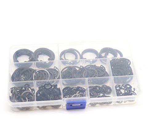 280Pcs(10 Sizes) C Clip Metric Internal Snap Ring Assortment Kit Black Alloy Steel