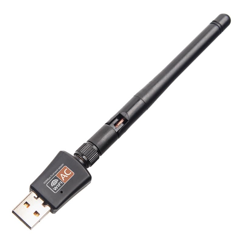 600Mbps Dual Band 2.4/5GHz Internet USB WiFi Adapter, Laptop Wireless Receiver Network Dongle with Antenna, Compatible with Windows 11.10/8/7/XP/VISTA, MAC, Linux