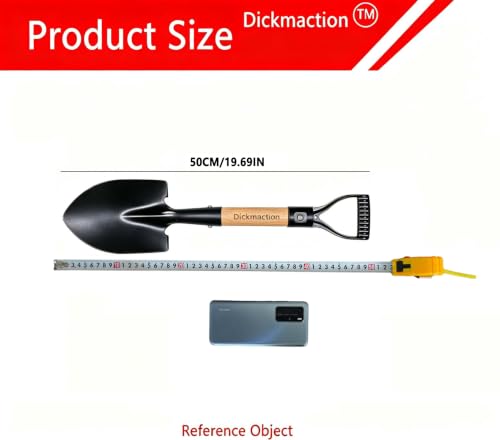 Large Circular Digging Shovel, 19 Inch Wooden D-Handle Garden Camp Small Excavating Tool LARGE