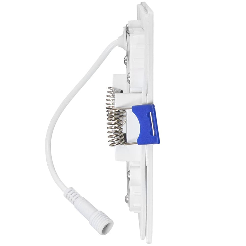 Maxxima 4 in. Square 5CCT Ultra Thin Recessed LED Downlight, 750 Lumens Slim Canless, IC Rated, 5 Color Temperature Selectable 2700K/3000K/3500K/4000K/5000K, Dimmable, J-Box Included (Pack of 2) Single Pack (Pack of 2)