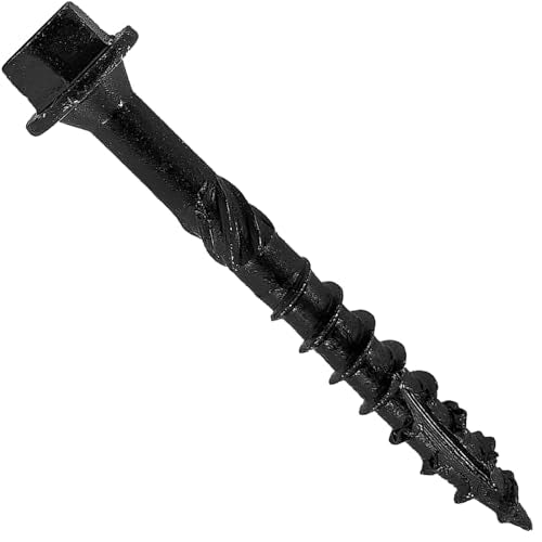 Jake Sales #14 X 2 Heavy Duty Black Timber/Log/Landscaping Wood Screws - Exterior Coated Heavy Duty Screws. 1 x 50 Count Box - 50 Screws 14x2" 50 CT