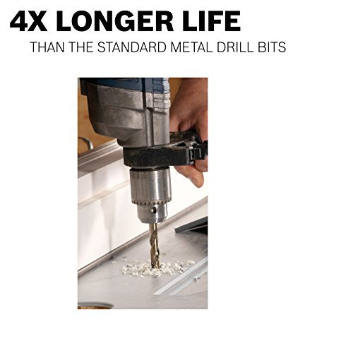 BOSCH CO2146 1-Piece 19/64 in. x 4-3/8 in. Cobalt Metal Drill Bit for Drilling Applications in Light-Gauge Metal, High-Carbon Steel, Aluminum and Ally Steel, Cast Iron, Stainless Steel, Titanium 19/64" x 4-3/8"