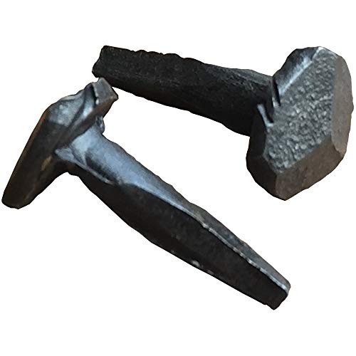 (1 lb) 5/8" Wrought Rose Head Clavos Nail – Antique Black Forged Iron Faceted Head – Decorative Accent for Cabin, Shutter, Barn Door, Furniture & Rustic Restoration - Approx 275 nails