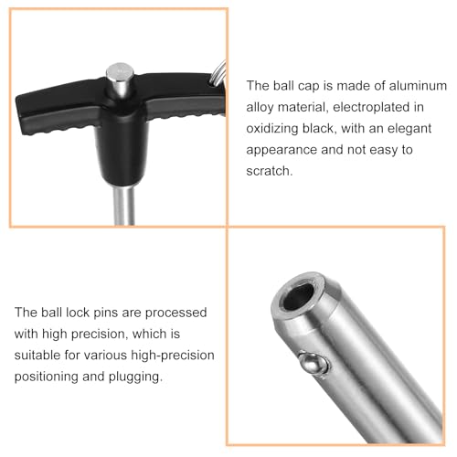 uxcell 4Pcs T Handle Lock Pins, 6mm x 20mm Usage Length Stainless Steel Push-Button Quick Release Pin 4
